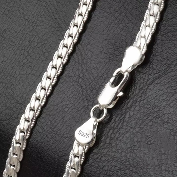 925 Sterling Silver 6mm Full Sideways Necklace - Picture 8 of 8